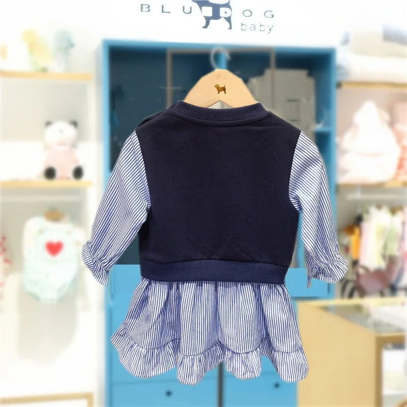 Storazone 2024 Autumn Korean Style Brother And Sister Children's Fashion Suit Kids Matching Outfit Girls Shirt Dress and Boys Clothes Set