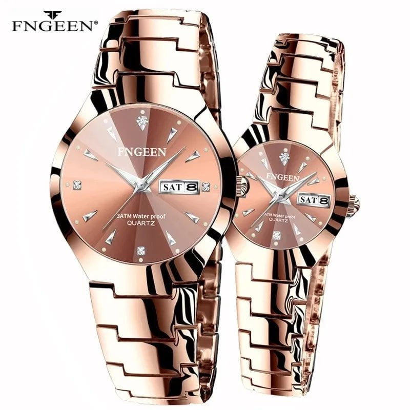 Storazone 2024 FNGEEN 5808 Relogio Feminino Couple Watch Men Quartz watch for Lovers Luxury Womens wristwatch Stainless Steel Waterproof