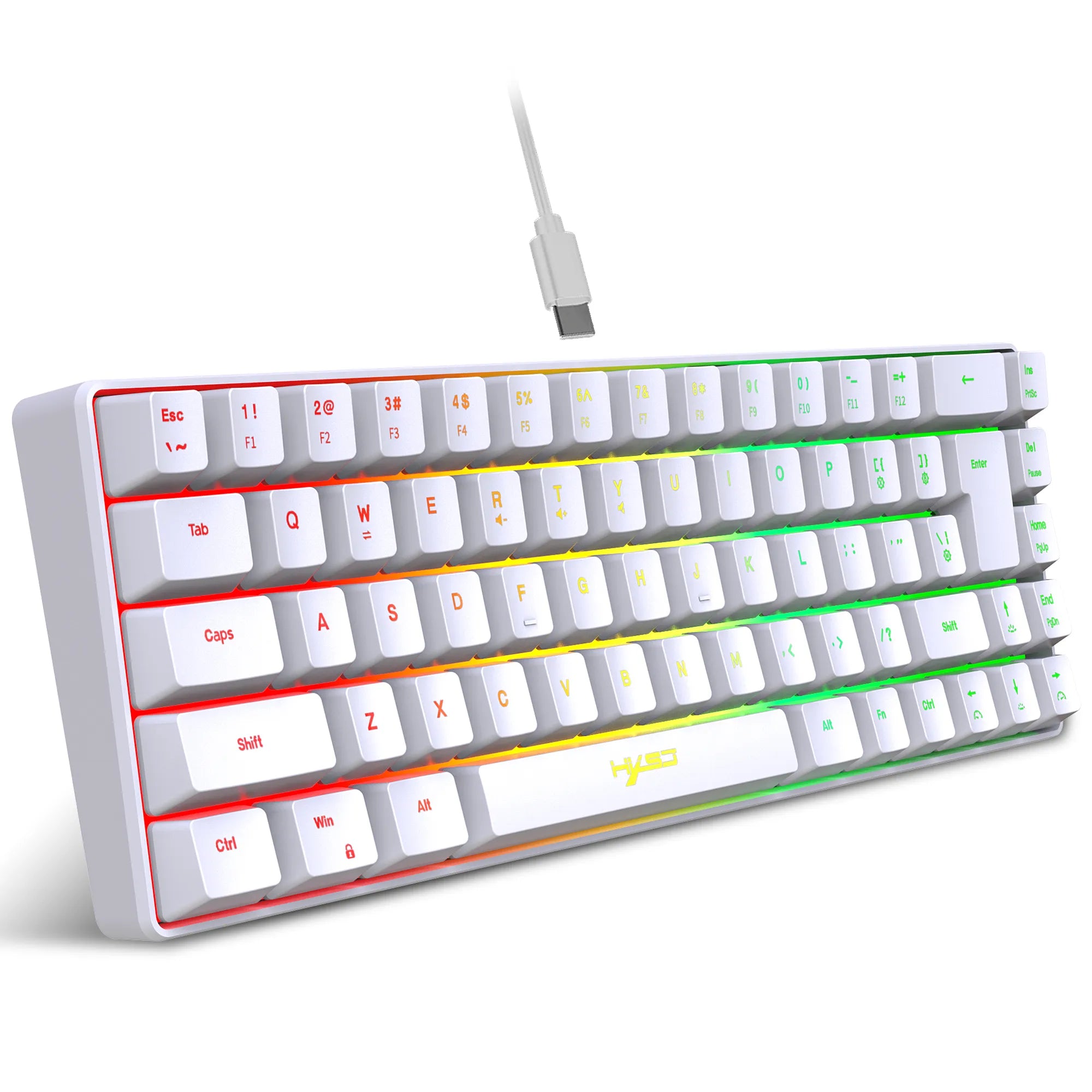 Storazone 68 Keys Gaming Keyboard USB Wired Portable 20 RGB Backlight Keyboard for Windows Laptops Computer