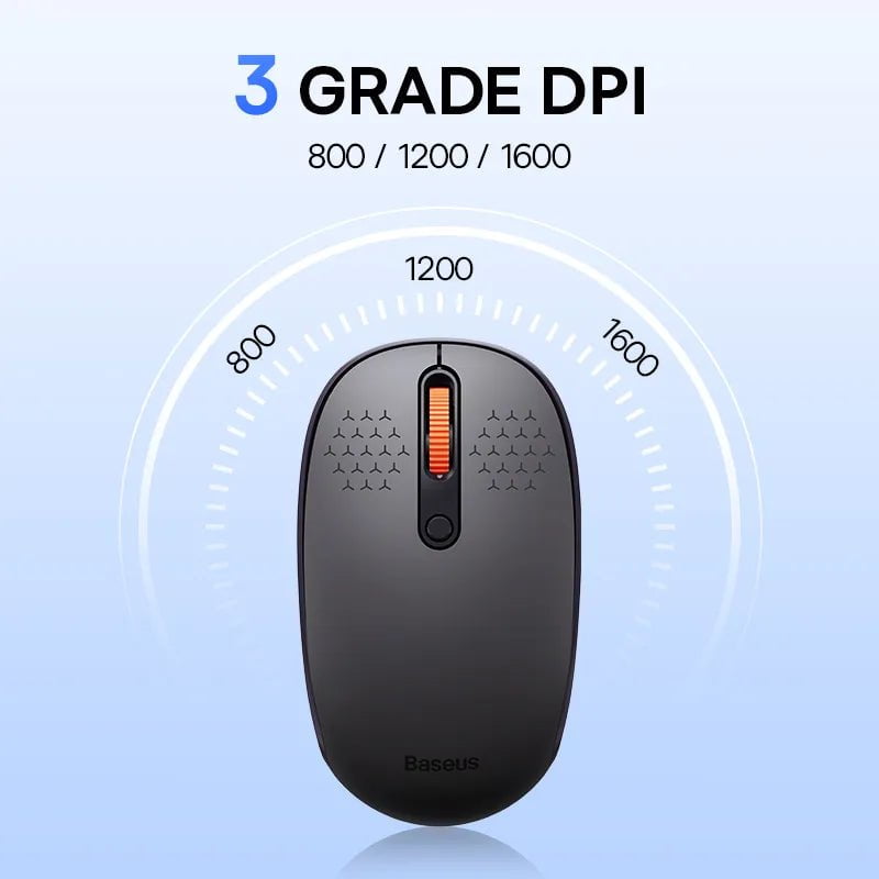 Storazone Baseus Mouse Bluetooth Wireless Computer 1600DPI Silent Mouse with 2.4GHz USB Nano Receiver for PC MacBook Tablet Laptop