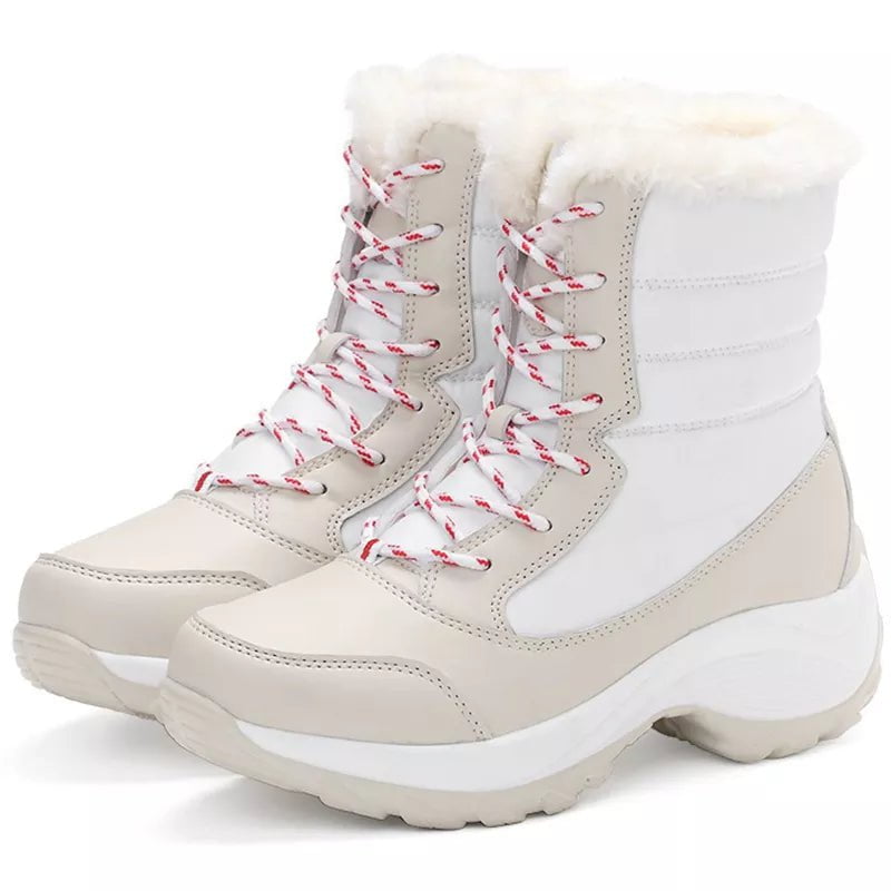 Storazone Beige / 35 Women Boots Lightweight Ankle Boots Platform Shoes For Women Heels Winter Botas Mujer Keep Warm Snow Winter Shoes Female Botines