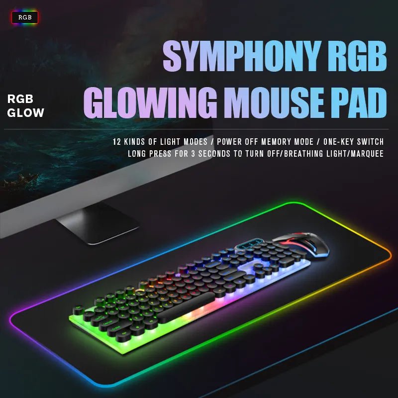 Storazone black / 80x30x0.4 cm Large luminous mouse pad, RGB streamer, LED gaming internet café table mat, home keyboard pad