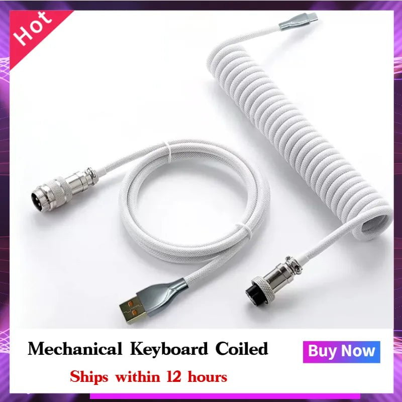 Storazone Coiled cable type C Mechanical keyboard wire USB keyboard cable mechanical keyboard Aviator Desktop Computer Aviation Connector