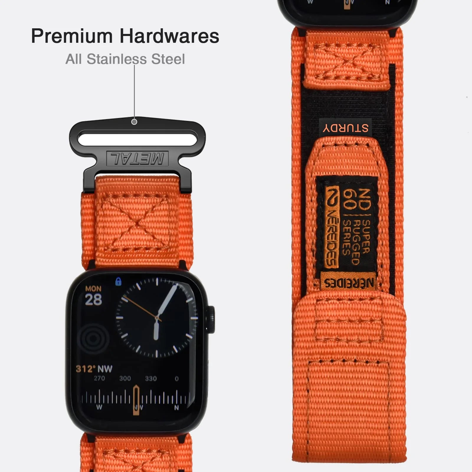 Storazone Compatible with Apple Watch Series 9/8/7 6/5/4/SE Ultra 2/3 Nylon Woven Band Designed to fit 49mm 42mm 44mm 45mm 38mm 40mm 41mm