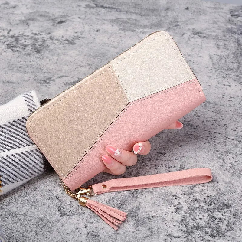 Storazone Fashion Zipper Wallets Womens Long Purses Handbags Coin Purse Cards Holder PU Leather Billfold Wallet