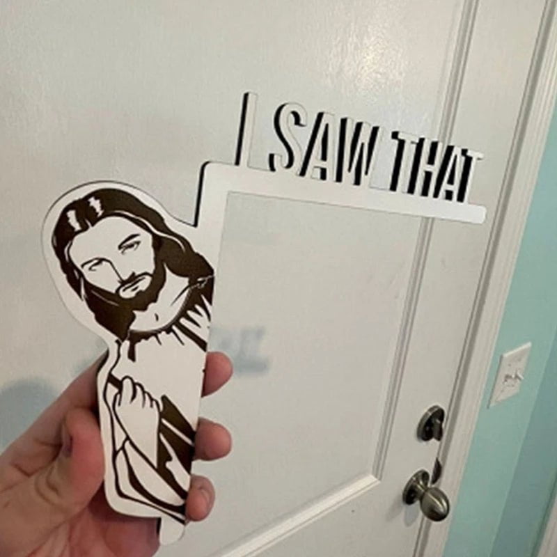 Storazone Funny Jesus Door Hanger Funny Home Decor NEW Jesus I Saw That Creative Home Decor Jesus I Saw That I Over Wood Door Jesus Sign