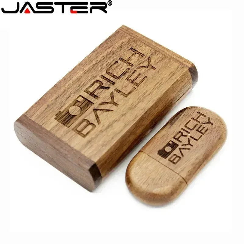 Storazone JASTER (OVER 1 PCS Free LOGO) Wooden USB + Box Flash Drive Pendrive 4gb 8gb 16gb 32gb 64gb 128gb Memory Stick Photography Gifts