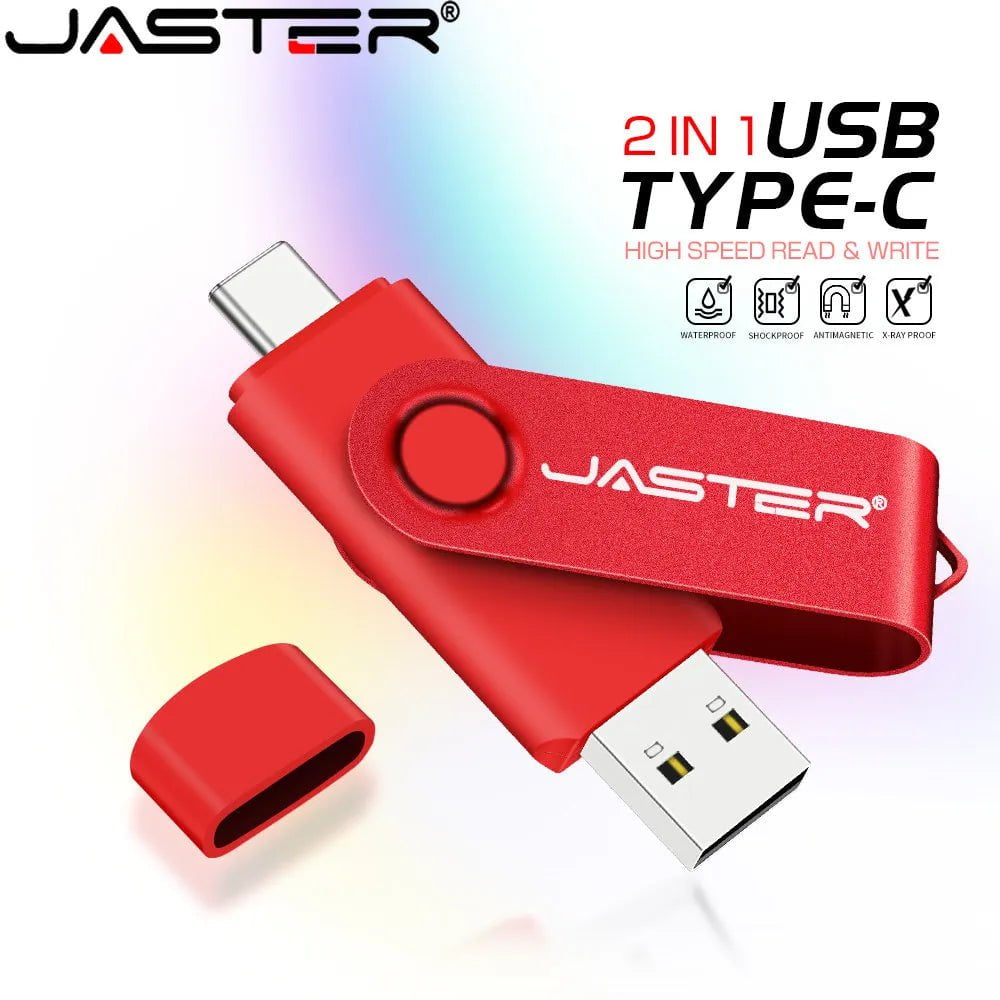 Storazone JASTER Red Rotatable USB Flash Drive 128GB Free Custom Logo 2.0TYPE-C USB Stick 64GB 32GB 16GB 8GB Creative Gift Pen Drive 4GB