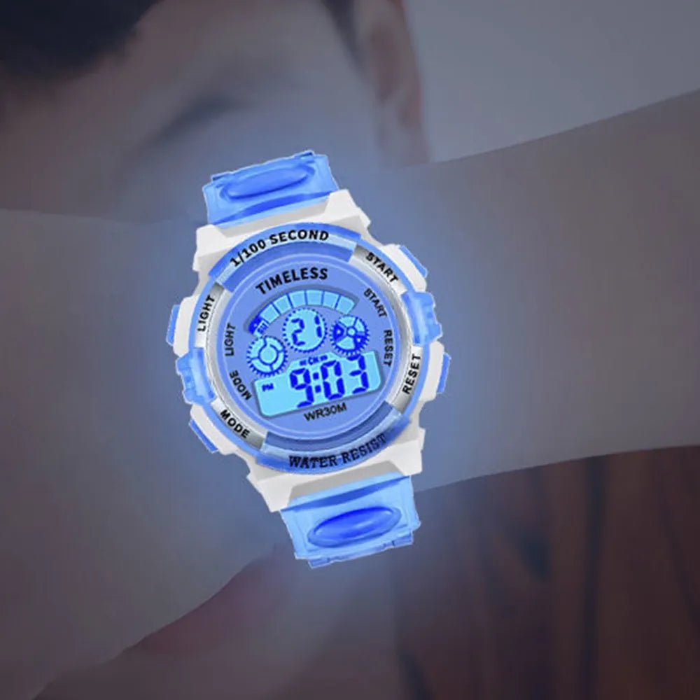 Storazone Kids Electronic Watches Color Luminous Dial Life Waterproof Multi Function Luminous Aalarm Clocks Watch For Boys And Girls