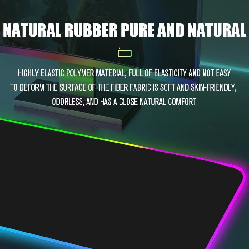 Storazone Large luminous mouse pad, RGB streamer, LED gaming internet café table mat, home keyboard pad