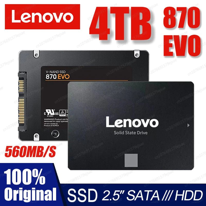 Storazone Lenovo 4TB Solid State Disk SSD 870 EVO 500GB 1TB 2TB Internal HDD Hard Drive Sata3 2.5 Inch For Laptop Microcomputer Desktop