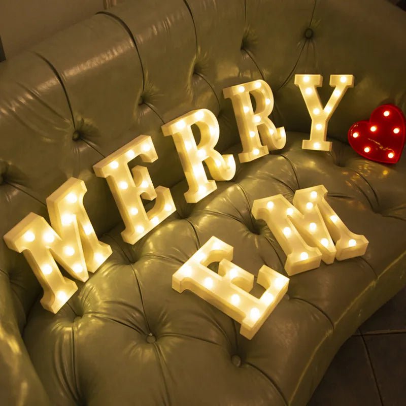 Storazone Luxury Alphabet Letter LED Lights Luminous Number Lamp Battery Night Light for Home Wedding Birthday Christmas Party Decoration
