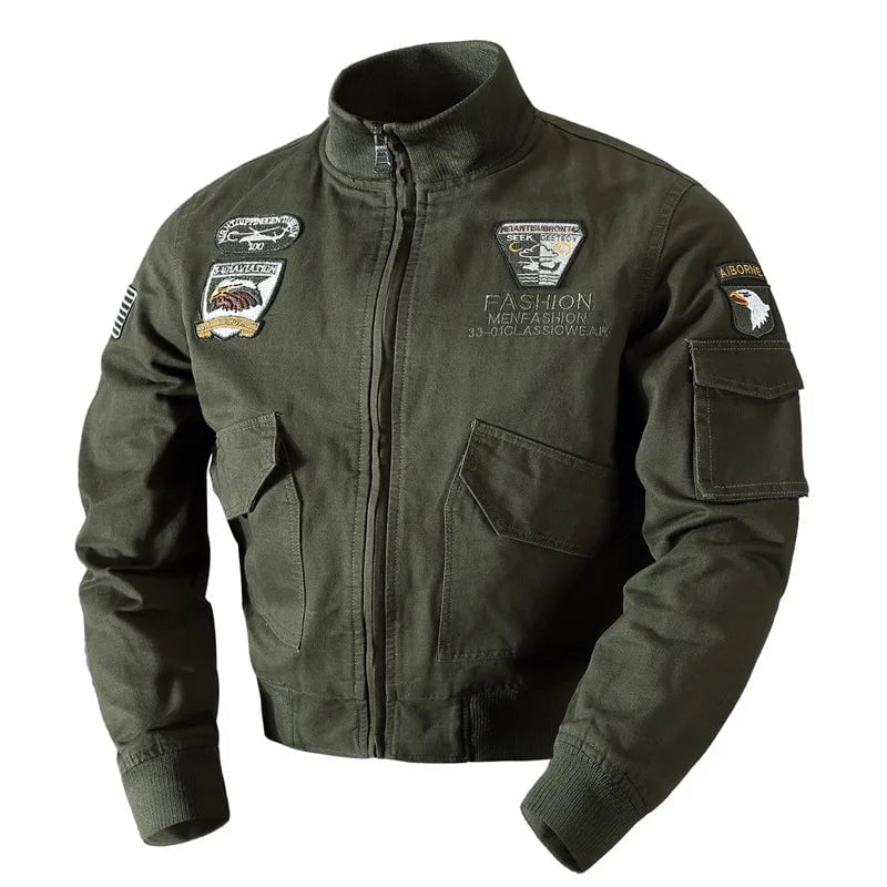 Storazone Men Bomber Jackets Air Force Jaquetas Slim Fit Jackets Casual Coats Good Quality Male Cotton Stand Collar Outerwear Coats 4XL