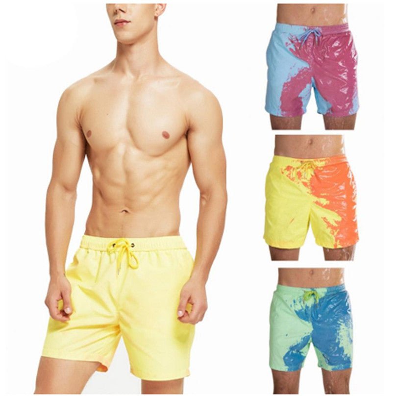 STORAZONE Mens Collections Magical Change Color Beach Shorts Summer Men Swimming Trunks Swimwear Swimsuit Quick Dry bathing shorts Beach Pant