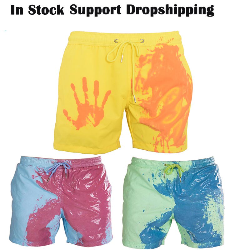 STORAZONE Mens Collections Magical Change Color Beach Shorts Summer Men Swimming Trunks Swimwear Swimsuit Quick Dry bathing shorts Beach Pant