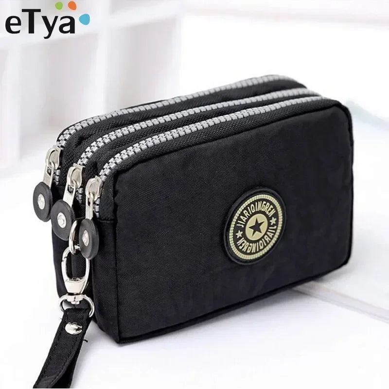 Storazone Mini Bag with Triple Zipped Portable Women Wallets Phone Pouch New Fashion Big Capacity Women Wallet Make-up Bag Coin Purse