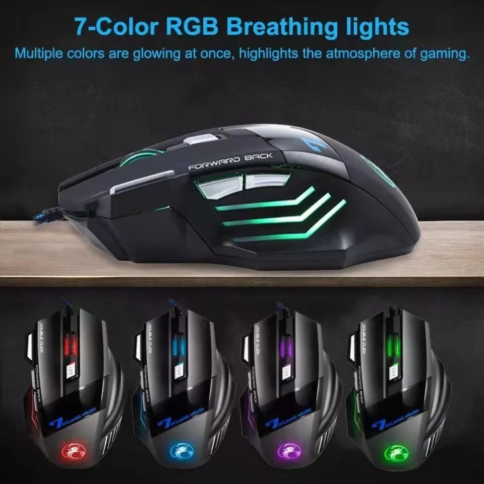 Storazone Mouse Gamer Laser X7 3200dpi Original KAPBOM Led Usb 7 Botões Profissional KA-617