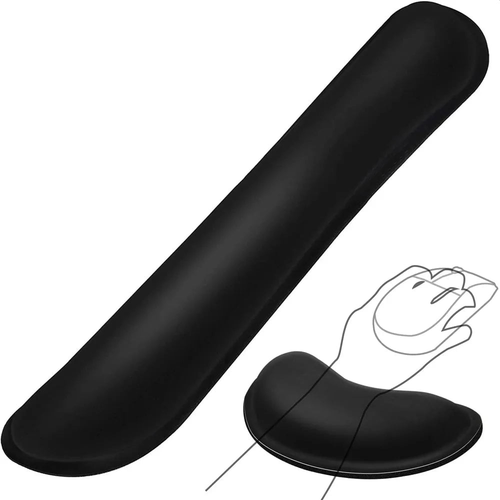 Storazone New Keyboard Wrist Rest Pad Wrist Rest Mouse Pad Memory Foam Superfine Fibre Durable Comfortable Mousepad for Office Gaming