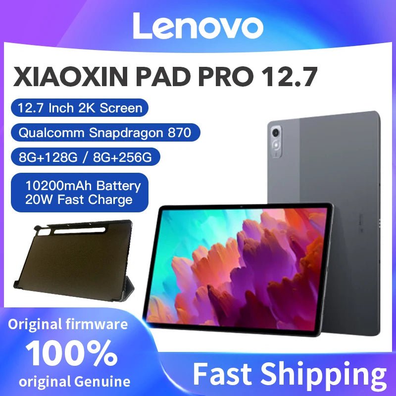 Storazone New Lenovo Xiaoxin Pad Pro Snapdragon 870 12.7" LCD Android 13 Tablet Screen 144Hz 8GB 128GB/256GB 10200mAh Battery Android 13