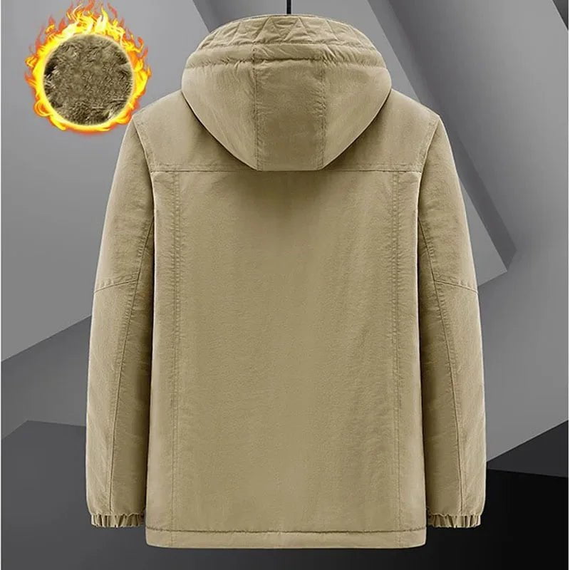 Storazone Nice Winter Fleece Mens Parka Thicken Windproof Jacket Male Cargo Vintage Cotton Coat Fashion Warm Casual Parkas Men Jackets 6XL