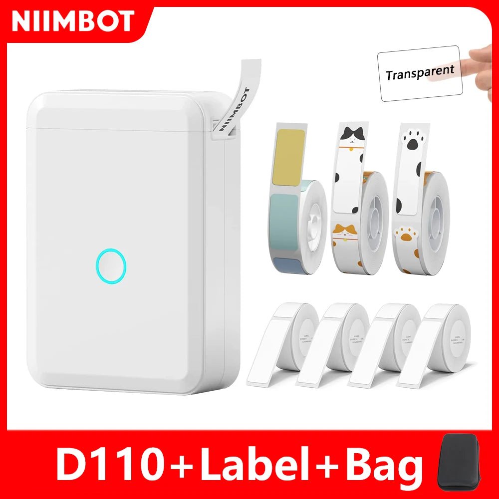 Storazone Niimbot D110 Mini Portable Printer For Mobile Thermal Adhesive Label Printer For Stickers Pocket Labeling Maker Machine Wireless