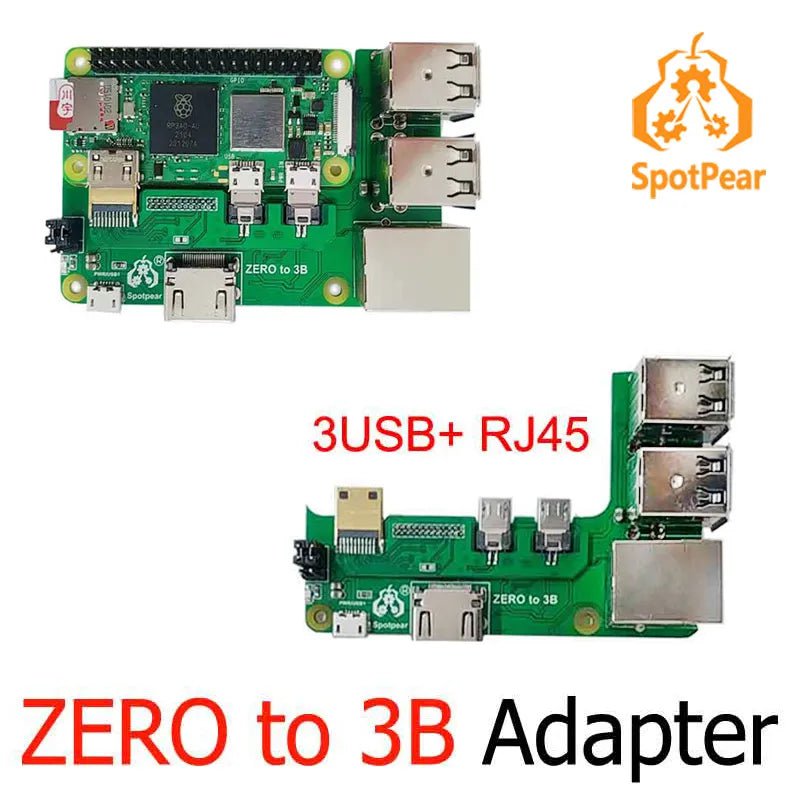 Storazone Raspberry Pi Zero 2w to 3B/4B interface adapter Zero to Pi3/Pi4 Expansion Board Zero Pi0 USB HUB RJ45 HAT