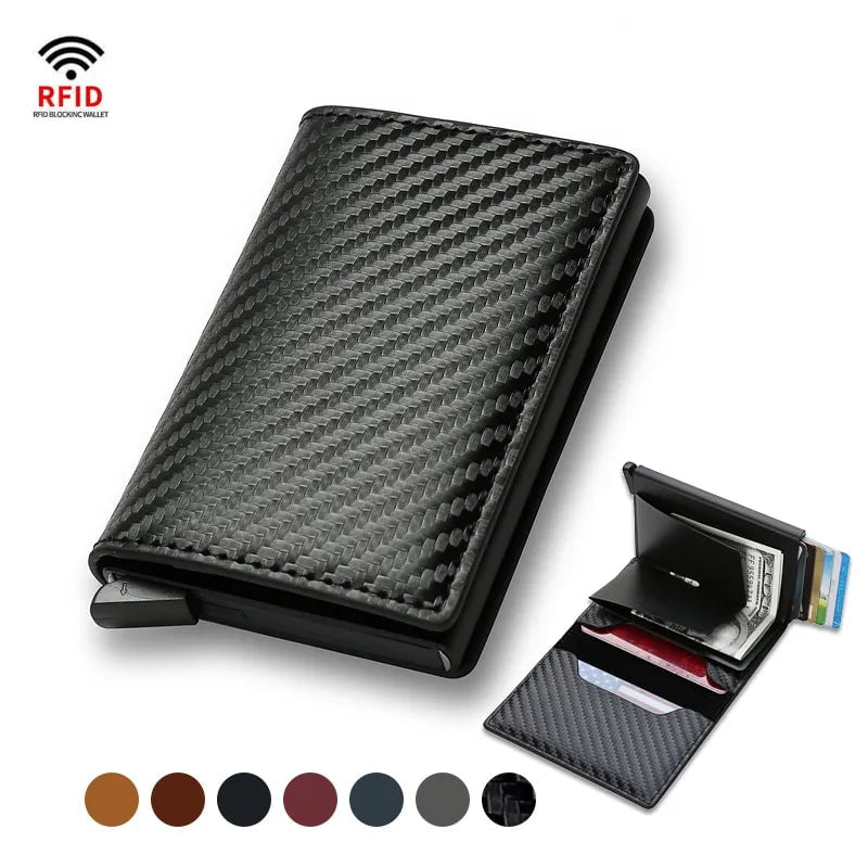 Storazone Rfid Credit Card Holder Men Wallets Bank Cardholder Case Small Leather Slim Thin Magic Mini Wallet Smart Minimalist Wallet 2023