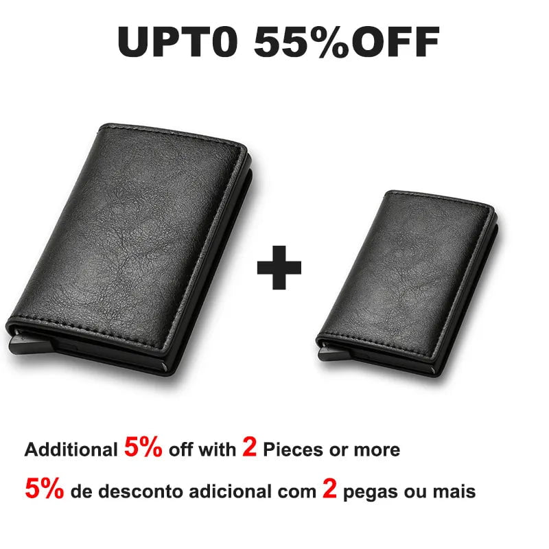 Storazone Rfid Credit Card Holder Men Wallets Bank Cardholder Case Small Leather Slim Thin Magic Mini Wallet Smart Minimalist Wallet 2023