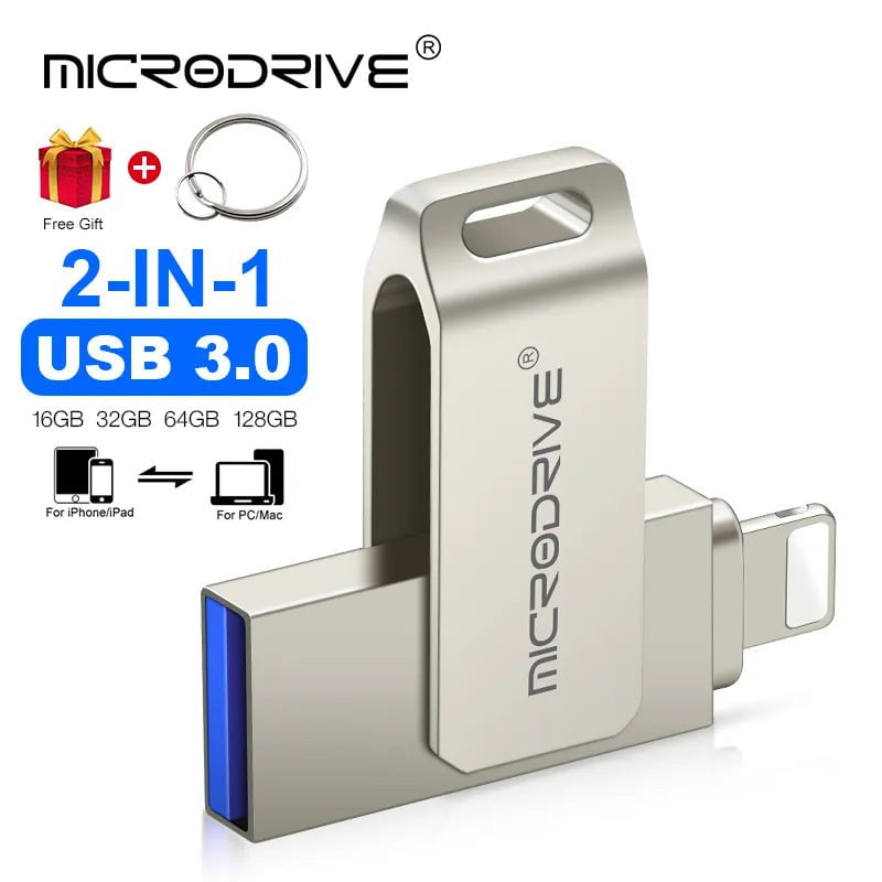 Storazone Usb 3.0 Flash Drive for iPhone with 2 in 1 USB-A to iphone interface usb3.0 pendrive for Iphone7/8//11/12/13 /14/ for Ipad