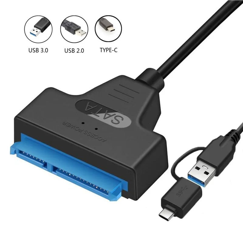 Storazone USB 3.0 to SATA Cable USB C to SATA III Hard Drive Adapter UP To 6Gbps Support 2.5" HDD SSD Hard Drive 22 Pin Sata III for PC