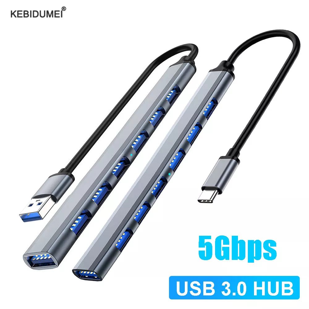 Storazone USB HUB USB 3.0 HUB USB 2.0 HUB USB C HUB Type C HUB Multi Splitter High Speed 5Gbps For PC Computer Multiport USB A HUB Port