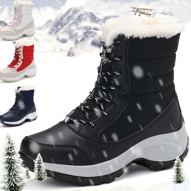 Storazone Winter Shoes Waterproof Boots Women Snow Boots Plush Warm Ankle Boots For Women Female Winter Shoes Booties Botas Mujer