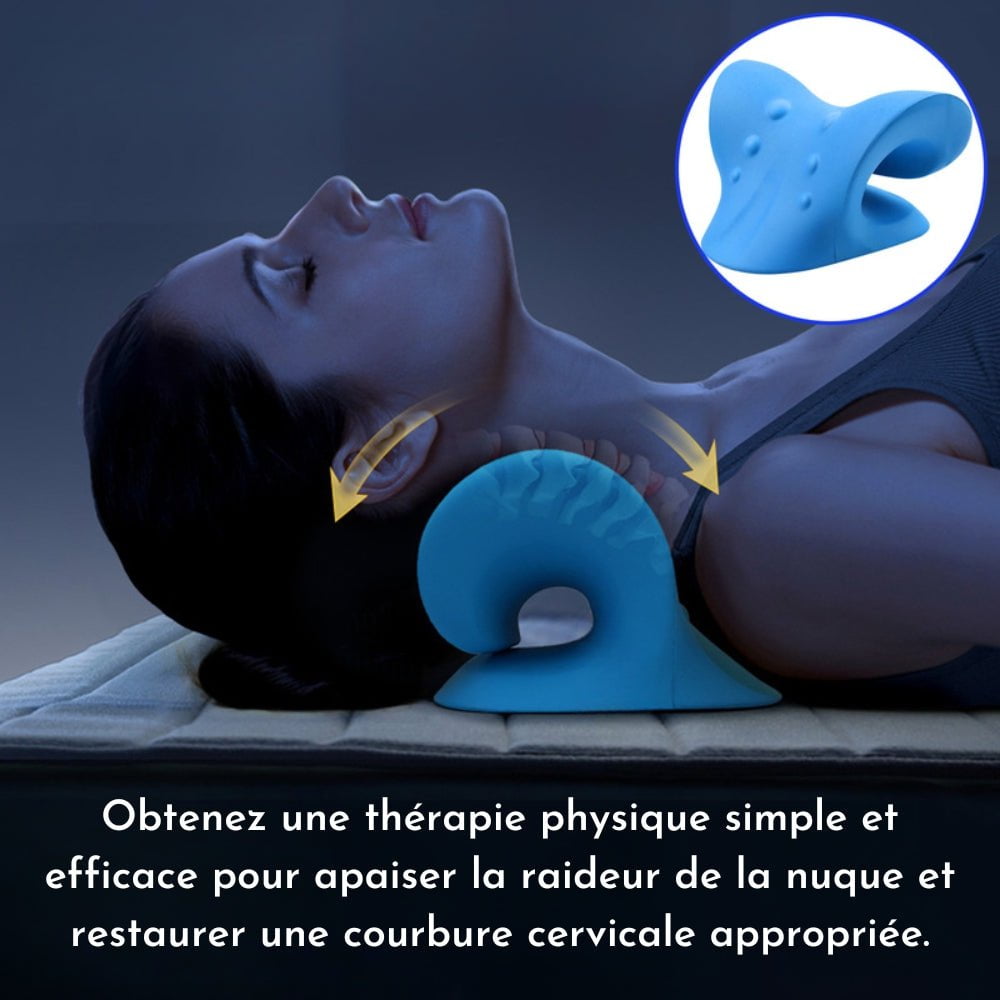 Les Visionnaires Beauté et santé Bleu SpineAlign - Oreiller de massage cervical (CJ)