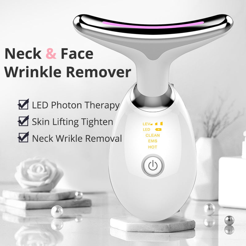 Les Visionnaires Beauté et santé EMS Thermal Neck Lifting And Tighten Massager Electric Microcurrent Wrinkle Remover LED Photon Face Beauty Device For Woman