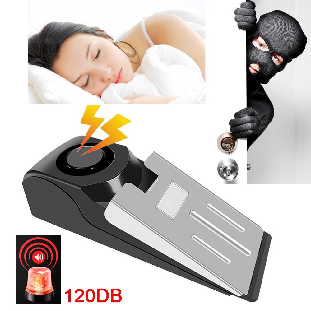 Les Visionnaires Electronics Electronic Burglar Alarm Intelligent Home Security Wedge Door Stop Alarm System Device Hotel Intruder Alert Detection