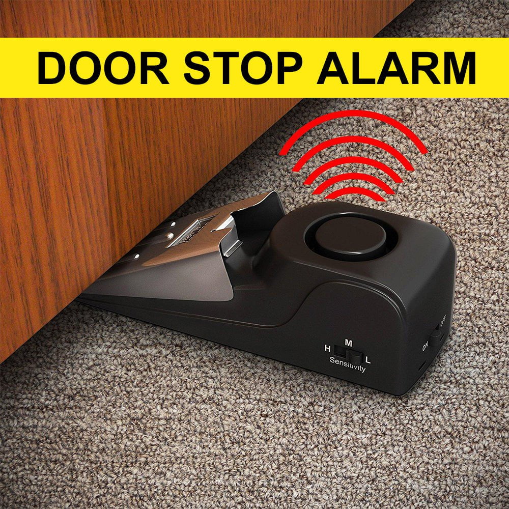 Les Visionnaires Electronics Electronic Burglar Alarm Intelligent Home Security Wedge Door Stop Alarm System Device Hotel Intruder Alert Detection