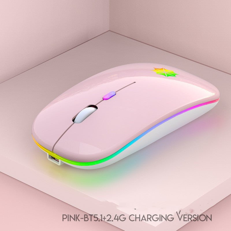 Les Visionnaires Electronics Pink / Dual template Silent Silent Laptop Gaming Girl Mouse