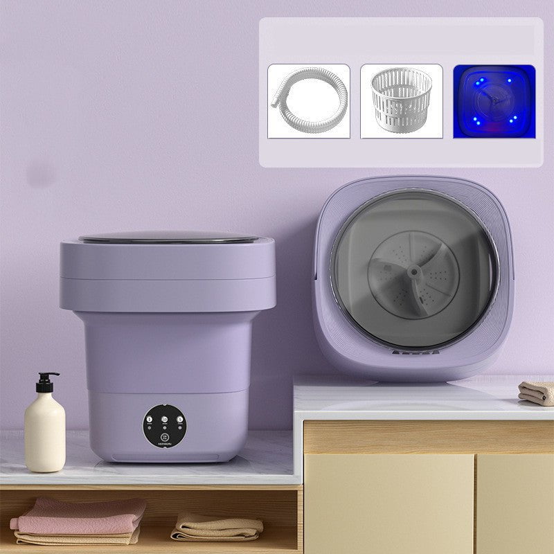 Les Visionnaires Electronics Purple blue light / 220V US Mini Foldable Washing Machine Portable Mini Socks Underwear Panties Washing Machine Big Capacity 3 Models With Spinning Dry Gadgets