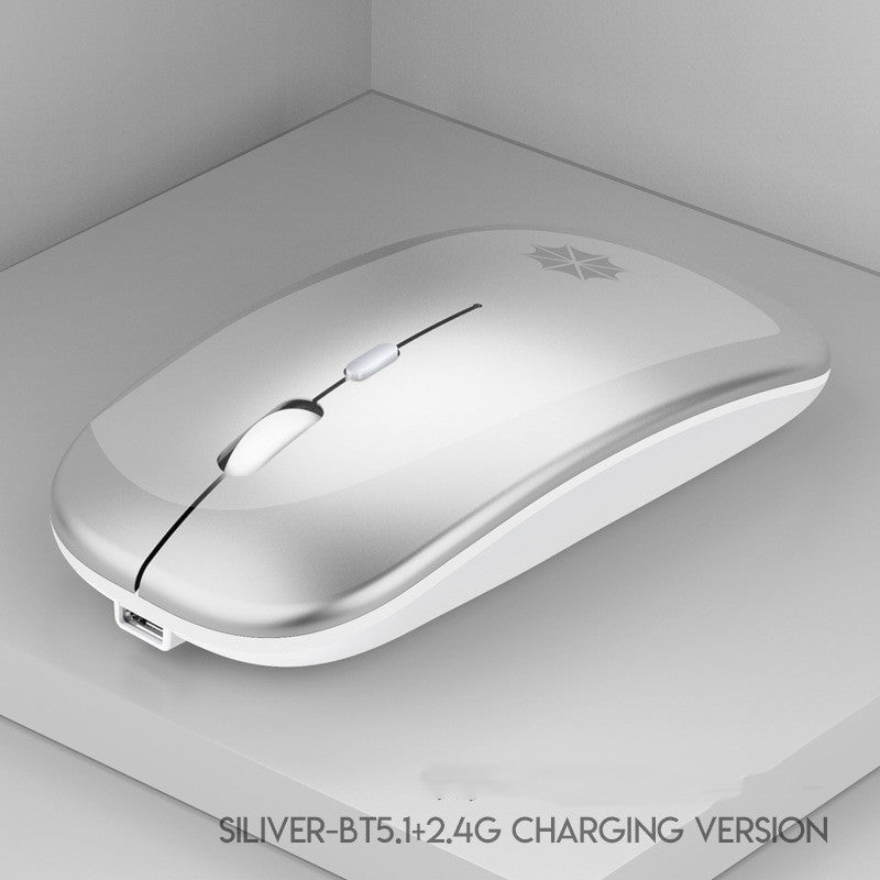 Les Visionnaires Electronics Silver / Dual mode luminous version Silent Silent Laptop Gaming Girl Mouse