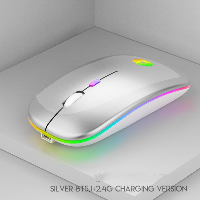 Les Visionnaires Electronics Silver / Dual template Silent Silent Laptop Gaming Girl Mouse