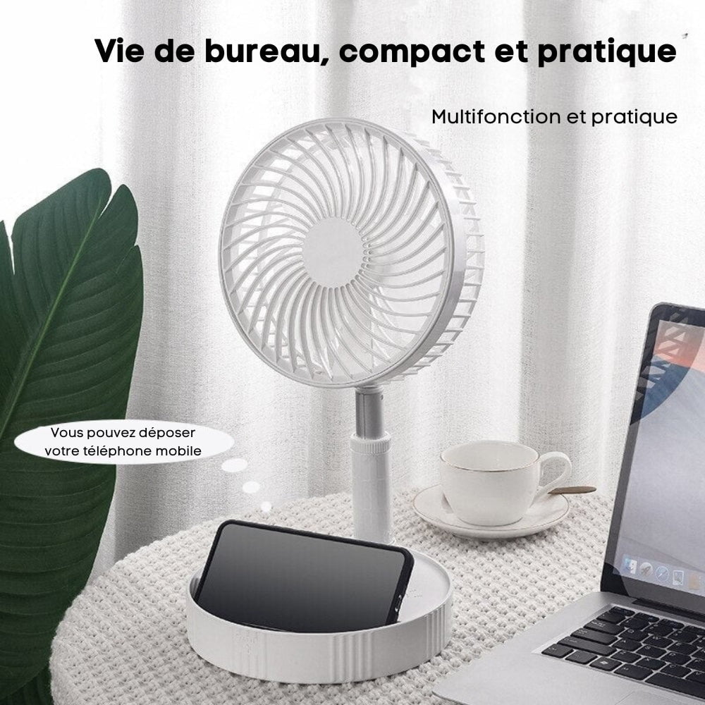 Les Visionnaires Gadget Blanc / USB FoldAir - Ventilateur portable rétractable sans fil (CJ)