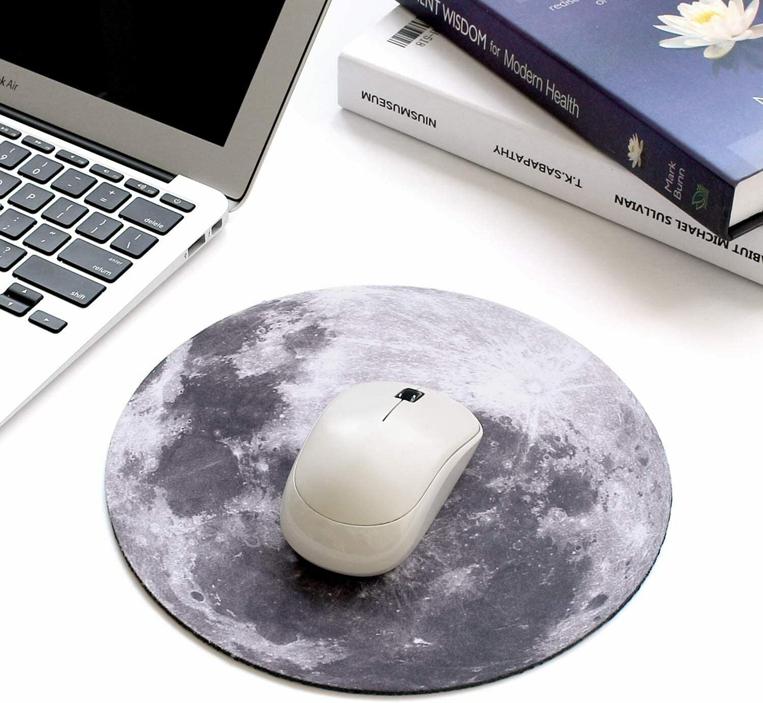 Les Visionnaires Gadget Moon Space Round Mouse Pad PC Gaming Non Slip Mice Mat For Laptop Notebook Computer Gaming Mouse Pad