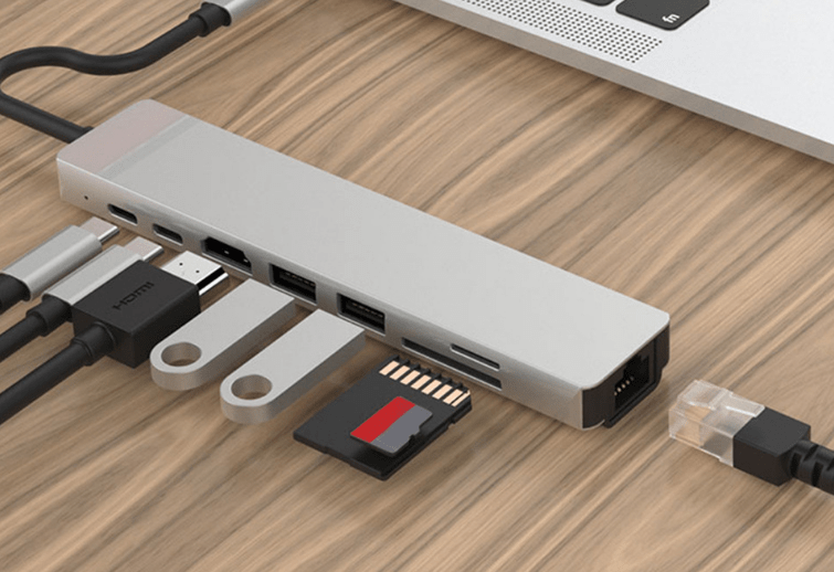Les Visionnaires Gadget Silver / 8port PD Eight-in-one Expansion Dock Usb Docking Station Type-c Hub Splitter