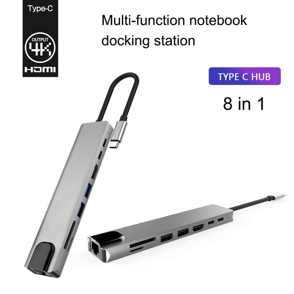 Les Visionnaires Gadget Silver / 8port PD Eight-in-one Expansion Dock Usb Docking Station Type-c Hub Splitter