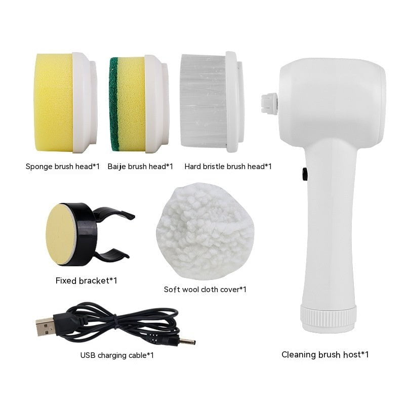 Les Visionnaires Kitchen Color Cleaning Brush Electric Cleaning Brush 4 In 1 Spinning Scrubber Handheld Electric Cordless Cleaning Brush Portable