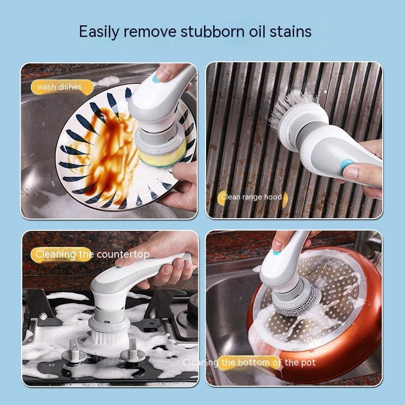Les Visionnaires Kitchen Electric Cleaning Brush 4 In 1 Spinning Scrubber Handheld Electric Cordless Cleaning Brush Portable