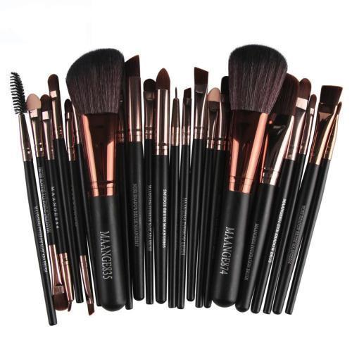 Les Visionnaires Makeup Black brown 22 Piece Cosmetic Makeup Brush Set