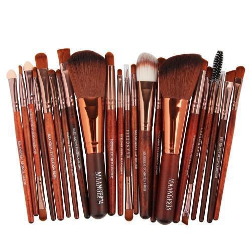 Les Visionnaires Makeup Brown 22 Piece Cosmetic Makeup Brush Set