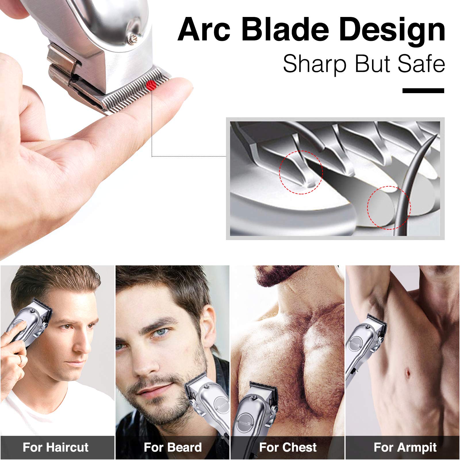 Les Visionnaires Makeup default Men Hair Trimmer 3 in 1 IPX7 Waterproof Beard Trimmer Grooming Kit Cordless Hair Clipper for Women & Children LED Display USB Rechargeable Amazon Banned