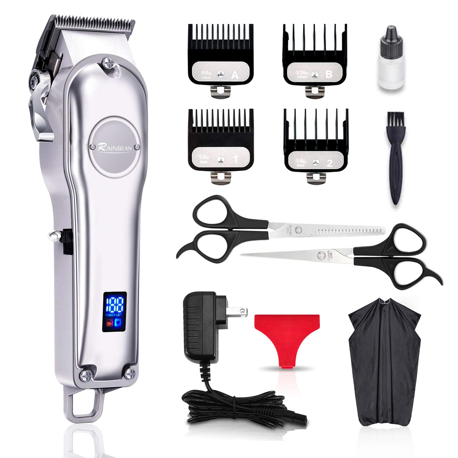 Les Visionnaires Makeup default Men Hair Trimmer 3 in 1 IPX7 Waterproof Beard Trimmer Grooming Kit Cordless Hair Clipper for Women & Children LED Display USB Rechargeable Amazon Banned